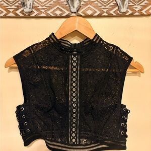 Victoria’s Secret Chic Black Lace Crop Top